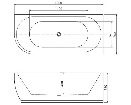 Акриловая ванна Aquanet Elegant B 180х80 260049 без гидромассажа