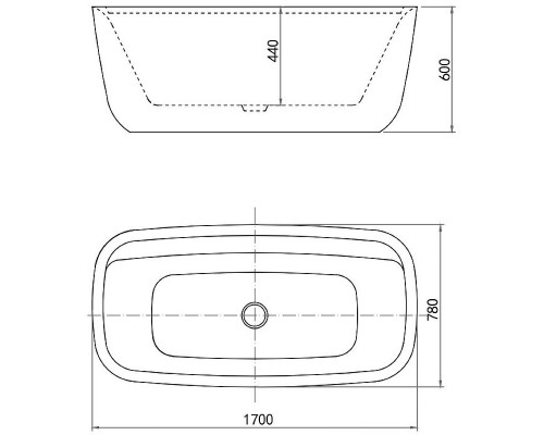 Акриловая ванна Aquanet Fine 170x78 260045 без гидромассажа