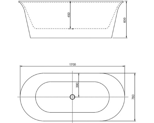 Акриловая ванна Aquanet Smart 170x78 260053 без гидромассажа