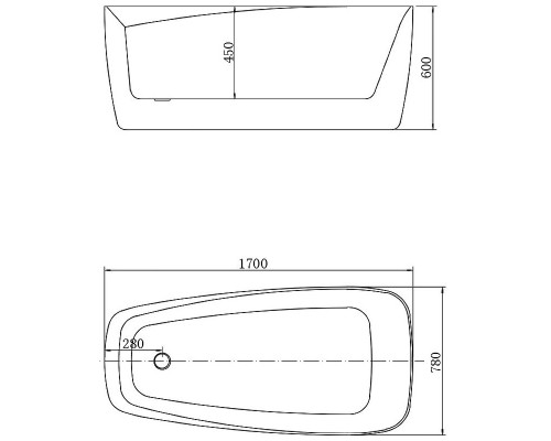Акриловая ванна Aquanet Trend 170x78 260052 без гидромассажа