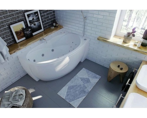 Акриловая ванна Aquatek Бетта 160x97 R BET160-0000026 без гидромассажа с фронтальной панелью с каркасом (разборный) со слив-переливом