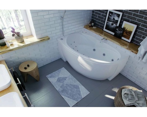 Акриловая ванна Aquatek Бетта 170x97 L BET170-0000099 без гидромассажа с фронтальной панелью с каркасом (разборный) со слив-переливом