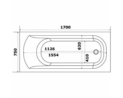 Акриловая ванна Bas Нирвана 170x75 В 00115 без гидромассажа