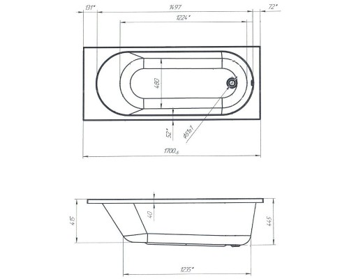 Акриловая ванна Marka One Atlas 170х70 01атл1770 без гидромассажа