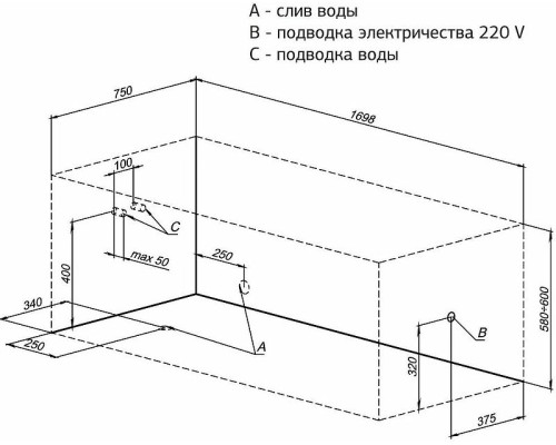 Акриловая ванна Aquanet Bright 170х75 233141 без гидромассажа