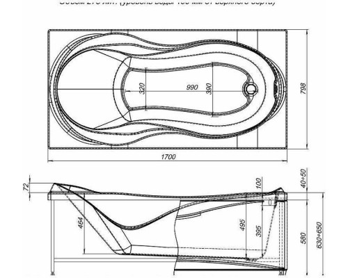 Акриловая ванна Aquanet Grenada 170x80 205398 без гидромассажа