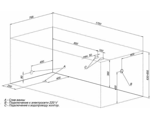 Акриловая ванна Aquanet Grenada 170x80 205398 без гидромассажа