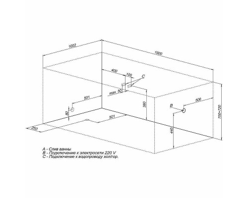Акриловая ванна Aquanet Vega 190x100 205556 без гидромассажа