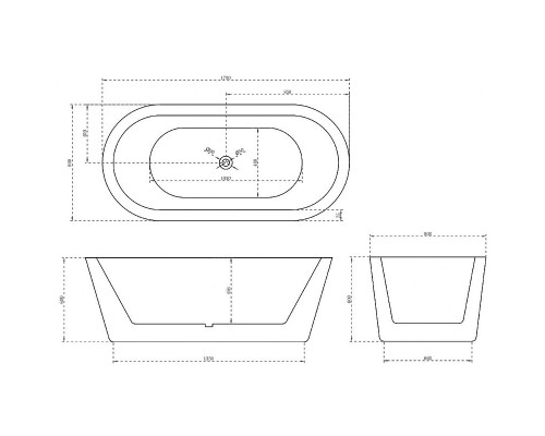 Акриловая ванна Abber 170х80 AB9345-1.7 без гидромассажа