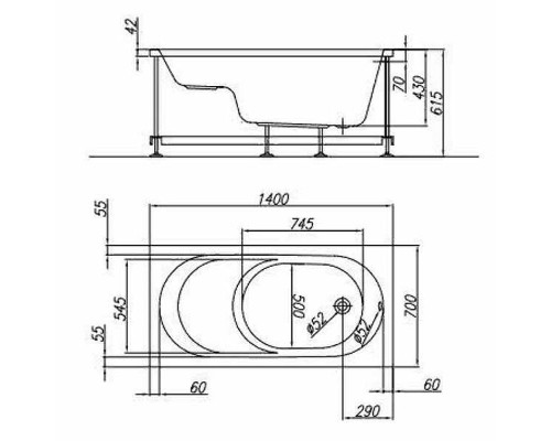 Акриловая ванна Kolpa San Tamia S 140x70 562990 без гидромассажа