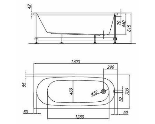 Акриловая ванна Kolpa San Tamia 170x70 900280 без гидромассажа