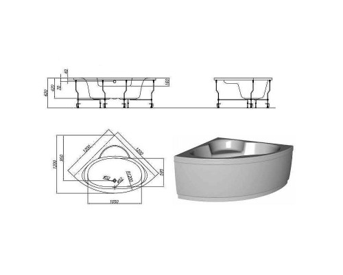 Акриловая ванна Kolpa San Royal 120х120 562820 без гидромассажа