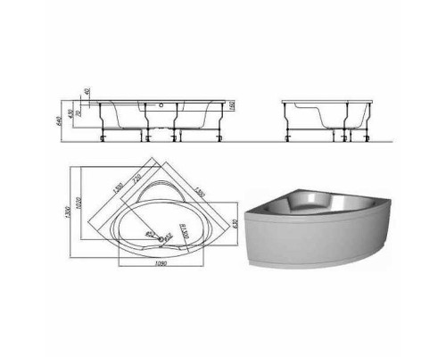 Акриловая ванна Kolpa San Royal 130х130 567360 без гидромассажа