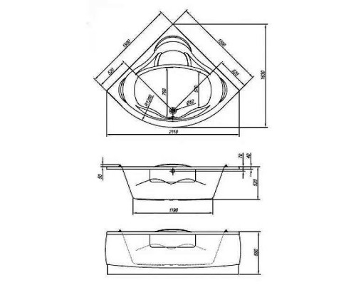 Акриловая ванна Kolpa San Loco 150х150 597380 без гидромассажа