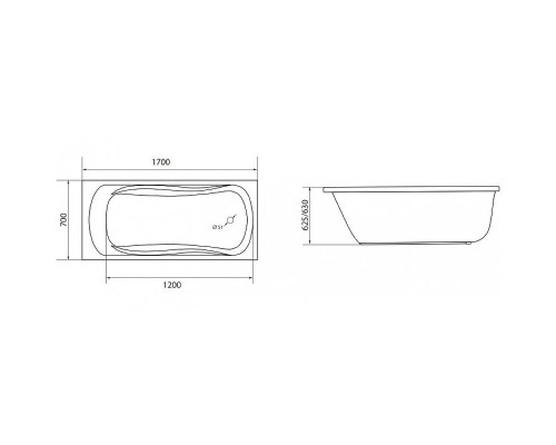 Акриловая ванна 1MarKa Classic 170х70 01кл1770 А без гидромассажа