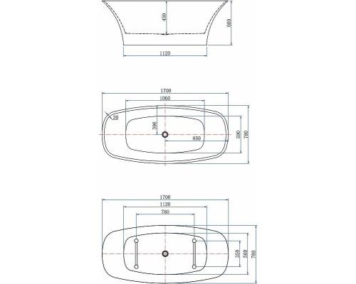 Акриловая ванна Aquanet Family Smart 88778-GW-MB 170x78 293083 Черная матовая без гидромассажа