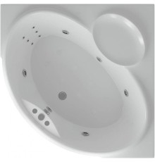 Акриловая ванна Aquatek Эпсилон 150х150 EPS150-0000005 с гидромассажем с фронтальной панелью с каркасом (разборный) со слив-переливом