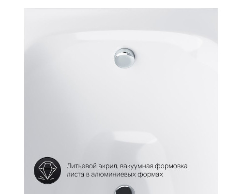 Акриловая ванна AM.PM Sensation 170x75 без гидромассажа