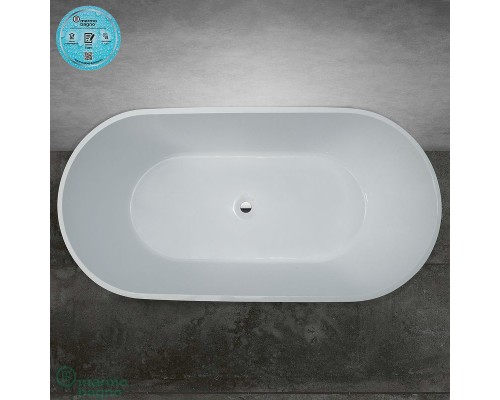 Ванна из литьевого мрамора Marmo Bagno Палермо 168х80 MB-PL170-80 без гидромассажа