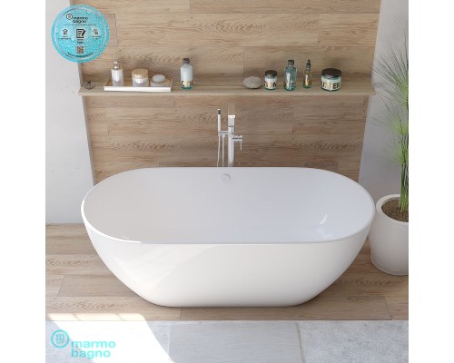 Ванна из литьевого мрамора Marmo Bagno Палермо 168х80 MB-PL170-80 без гидромассажа