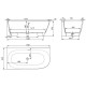 Ванна из литьевого мрамора 170x85 см Salini S-Stone Sofia Corner L 102525M