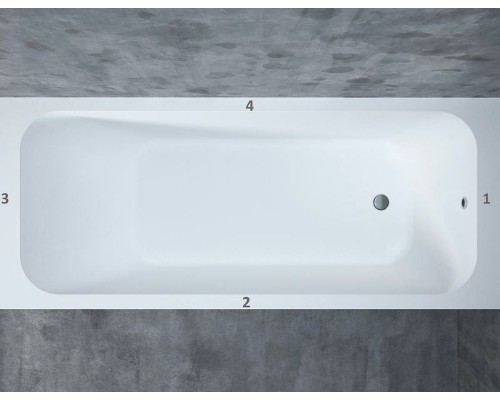 Ванна из литьевого мрамора 170x70 см Salini S-Sense Orlanda Kit 102111G