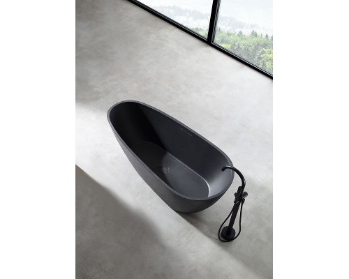 Ванна из искусственного камня Abber Dortmund 170x75 AM9911B Черная без гидромассажа