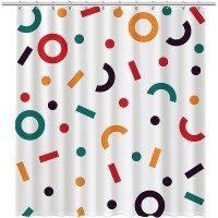 Шторка для ванны Fixsen Design Candy FX-2512 180х200 Белая с разноцветными фигурами +1685 ₽