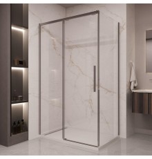 Душевой уголок Vincea Stella 140х90 VSR-1ST9014CLGM профиль Вороненая сталь стекло прозрачное