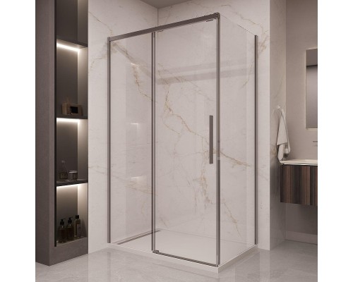 Душевой уголок Vincea Stella 140х90 VSR-1ST9014CLGM профиль Вороненая сталь стекло прозрачное