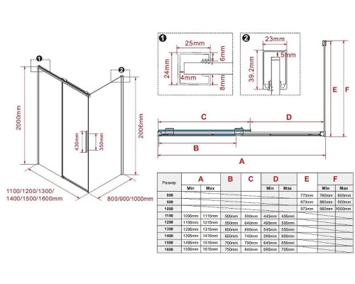 Душевой уголок Vincea Stella 140х90 VSR-1ST9014CLGM профиль Вороненая сталь стекло прозрачное