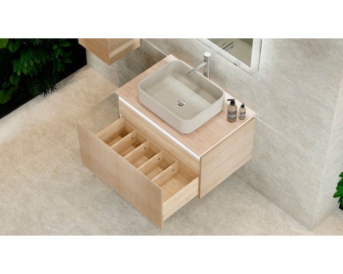 Тумба под раковину Jorno Karat 80 Kar.01.80/P/BuL подвесная Бук светлый