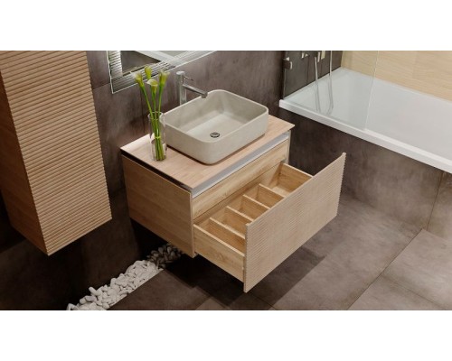 Тумба под раковину Jorno Karat 80 Kar.01.80/P/BuL подвесная Бук светлый