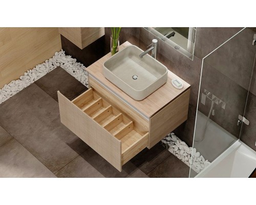 Тумба под раковину Jorno Karat 80 Kar.01.80/P/BuL подвесная Бук светлый