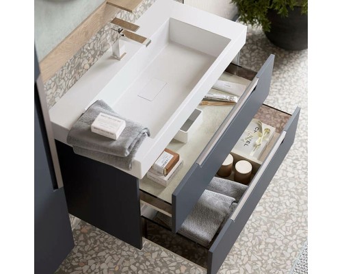 Тумба под раковину Aqwella Cube 90 CUB0109GR подвесная Серая матовая