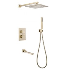 Душевая система Abber Daheim AF8250G с термостатом Золото матовое