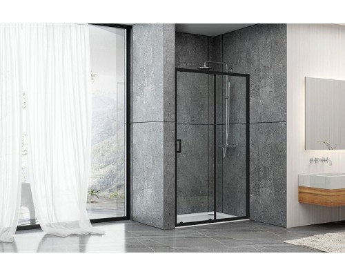 Душевая дверь Abber AG30170B 170x190 профиль Черный стекло прозрачное