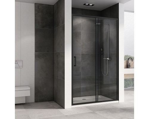 Душевая дверь Abber Schwarzer Diamant 120 AG30120B5 профиль Черный стекло прозрачное