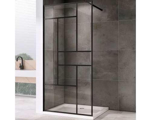 Душевая перегородка Abber Immer Offen 120 AG63120B профиль Черный стекло прозрачное