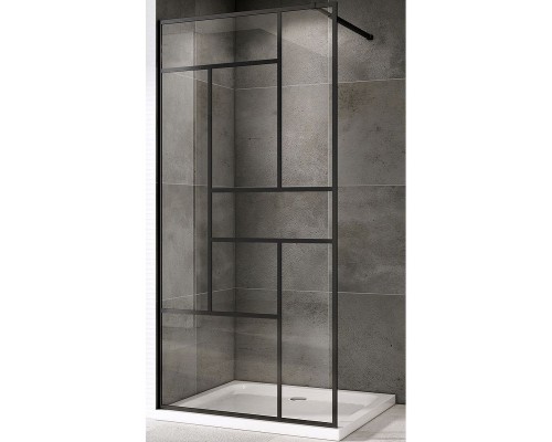 Душевая перегородка Abber Immer Offen 120 AG63120B8 профиль Черный стекло прозрачное