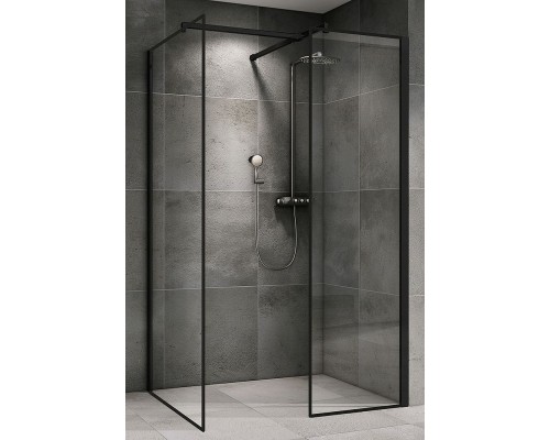 Душевая перегородка Abber Immer Offen 120 AG67129B профиль Черный стекло прозрачное