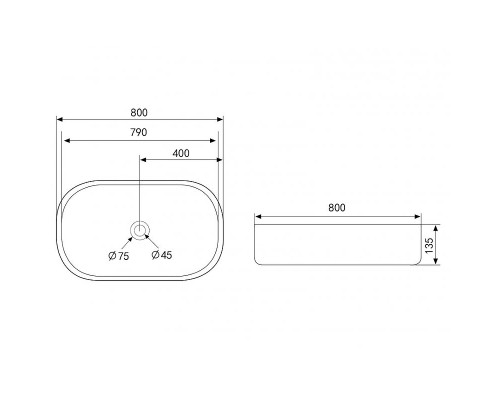 Раковина-чаша Abber Bequem 80 AC2110 Белая