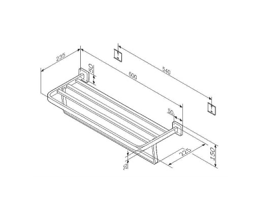 Полка для полотенец AM.PM Func A8F37722 Черная матовая
