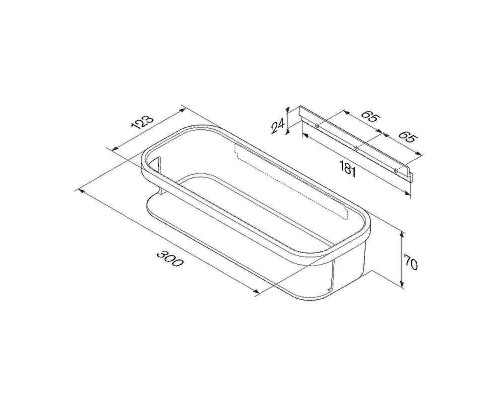 Металлическая полка AM.PM Func A8F53122 Черная матовая
