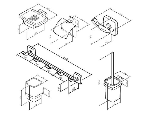 Набор аксессуаров для ванной AM.PM Gem AK90D1806W Хром