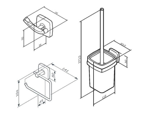 Набор аксессуаров для ванной AM.PM Gem AK90T2003B Черный матовый
