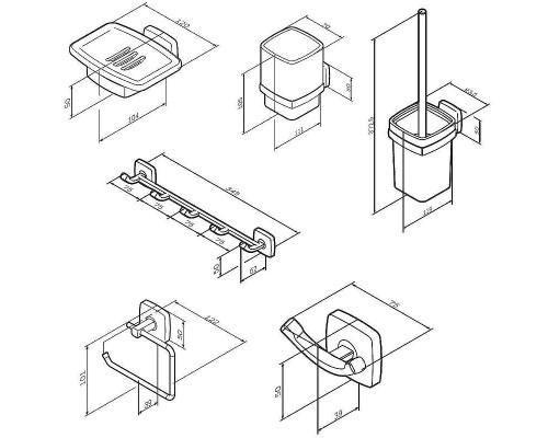 Набор аксессуаров для ванной AM.PM Gem AK90D2106B Черный матовый