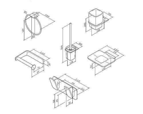 Набор аксессуаров для ванной AM.PM Inspire V2.0 AK50D0906W Хром
