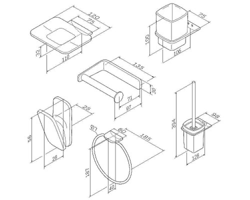 Набор аксессуаров для ванной AM.PM Inspire V2.0 AK50D1206B Черный матовый
