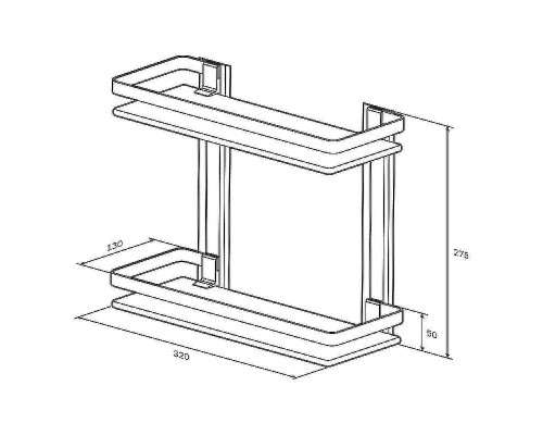 Стеклянная полка AM.PM Sense L A7455200 Серебристая